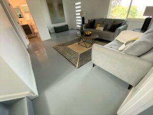 White Epoxy floor residential  Living room flooring, Epoxy floor